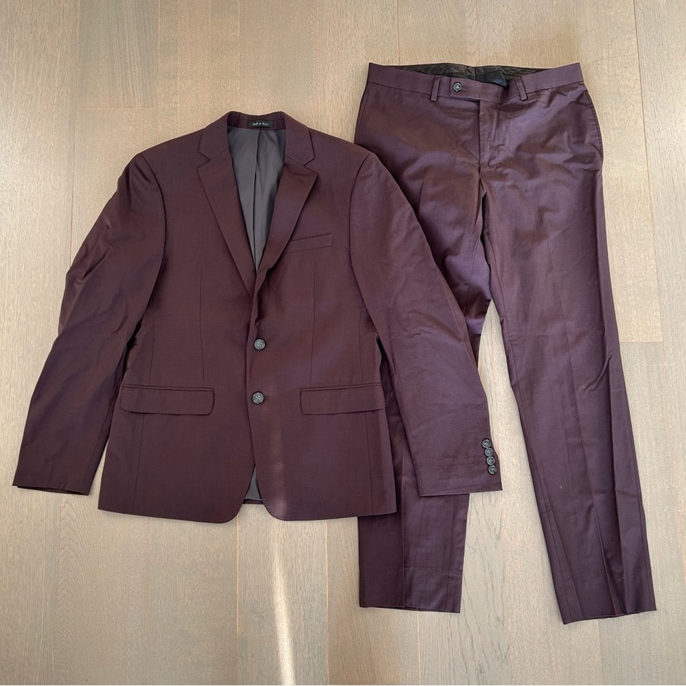 Calvin Klein Maroon Suit Jacket & Pants